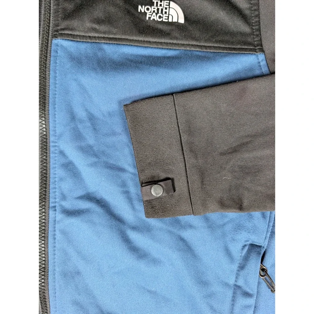 The North Face Mens Full Zip Colorblock Track Jacket Blue Black Mock Neck